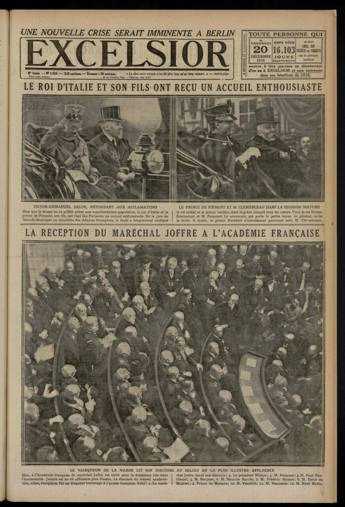 Miniatura de Excelsior: journal illustré quotidien del 20 de diciembre de 1918, nº 2953