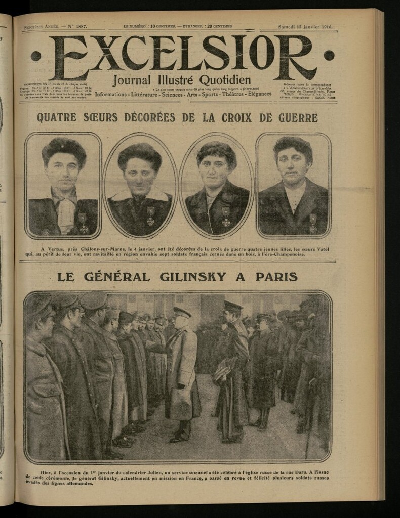 Miniatura de Excelsior: journal illustré quotidien del 15 de enero de 1916, nº 1887