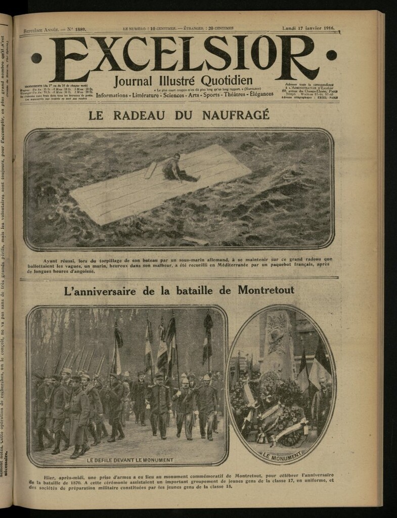 Miniatura de Excelsior: journal illustré quotidien del 17 de enero de 1916, nº 1889