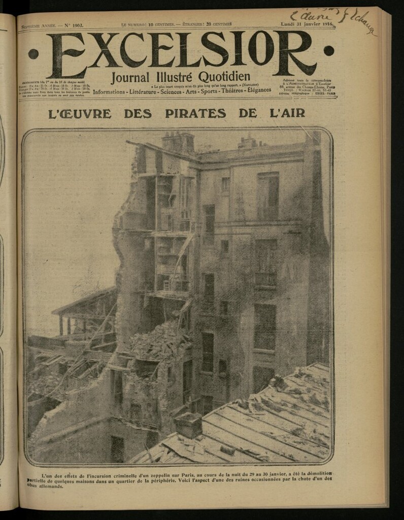 Miniatura de Excelsior: journal illustré quotidien del 31 de enero de 1916, nº 1903