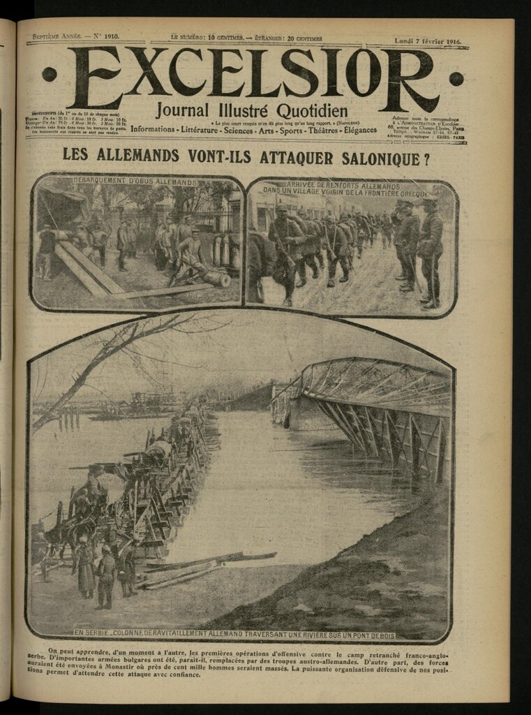 Miniatura de Excelsior: journal illustré quotidien del 7 de febrero de 1916, nº 1910
