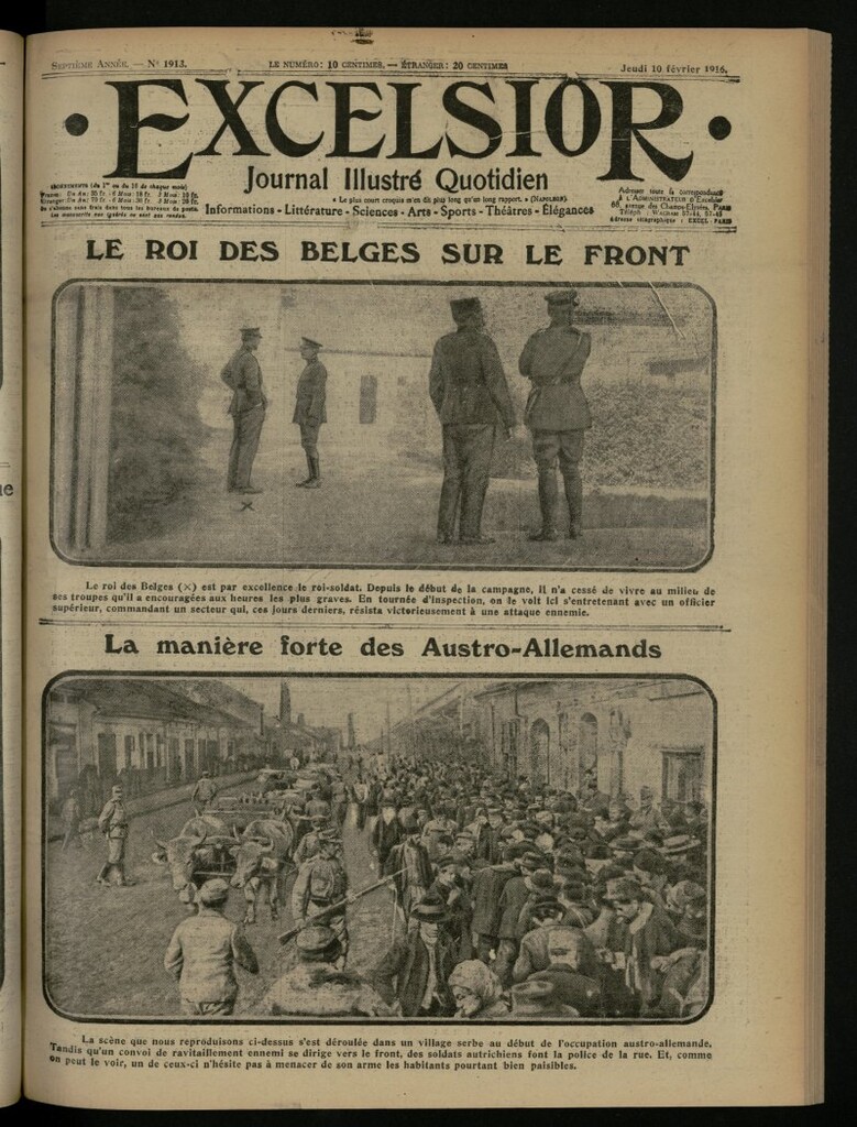Miniatura de Excelsior: journal illustré quotidien del 10 de febrero de 1916, nº 1913