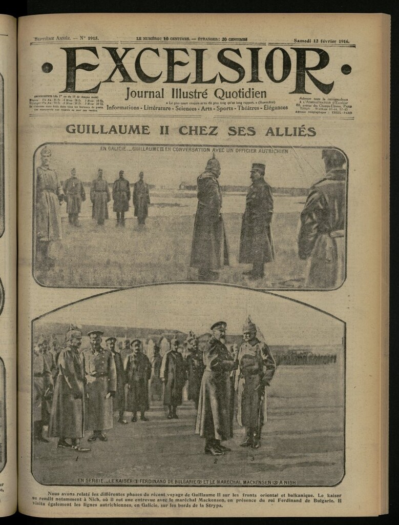 Miniatura de Excelsior: journal illustré quotidien del 12 de febrero de 1916, nº 1915
