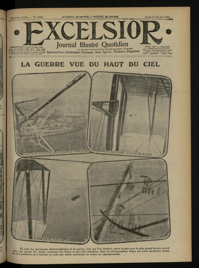 Miniatura de Excelsior: journal illustré quotidien del 17 de febrero de 1916, nº 1920