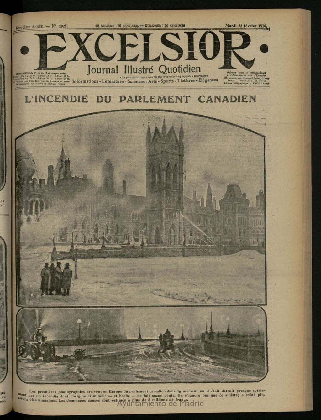 Miniatura de Excelsior: journal illustré quotidien del 22 de febrero de 1916, nº 1925