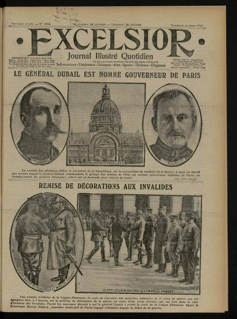 Miniatura de Excelsior: journal illustré quotidien del 31 de marzo de 1916, nº 1963
