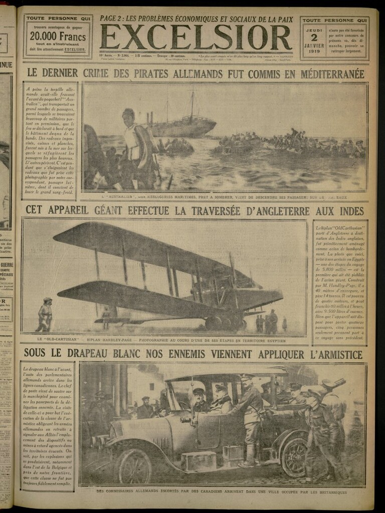 Miniatura de Excelsior: journal illustré quotidien del 2 de enero de 1919, nº 2966