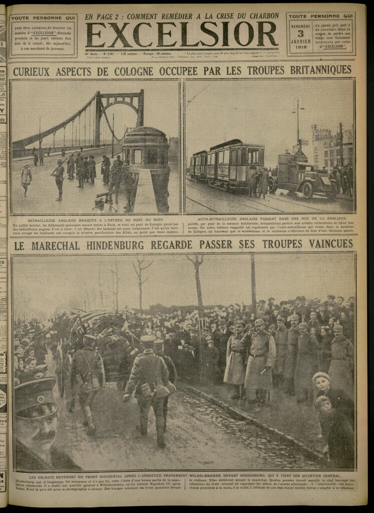 Miniatura de Excelsior: journal illustré quotidien del 3 de enero de 1919, nº 2967
