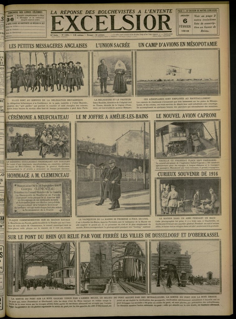 Miniatura de Excelsior: journal illustré quotidien del 6 de febrero de 1919, nº 3001