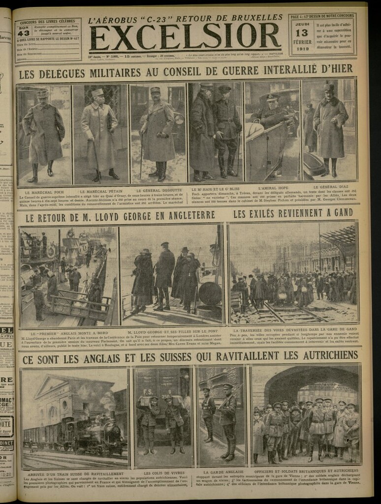 Miniatura de Excelsior: journal illustré quotidien del 13 de febrero de 1919, nº 3008