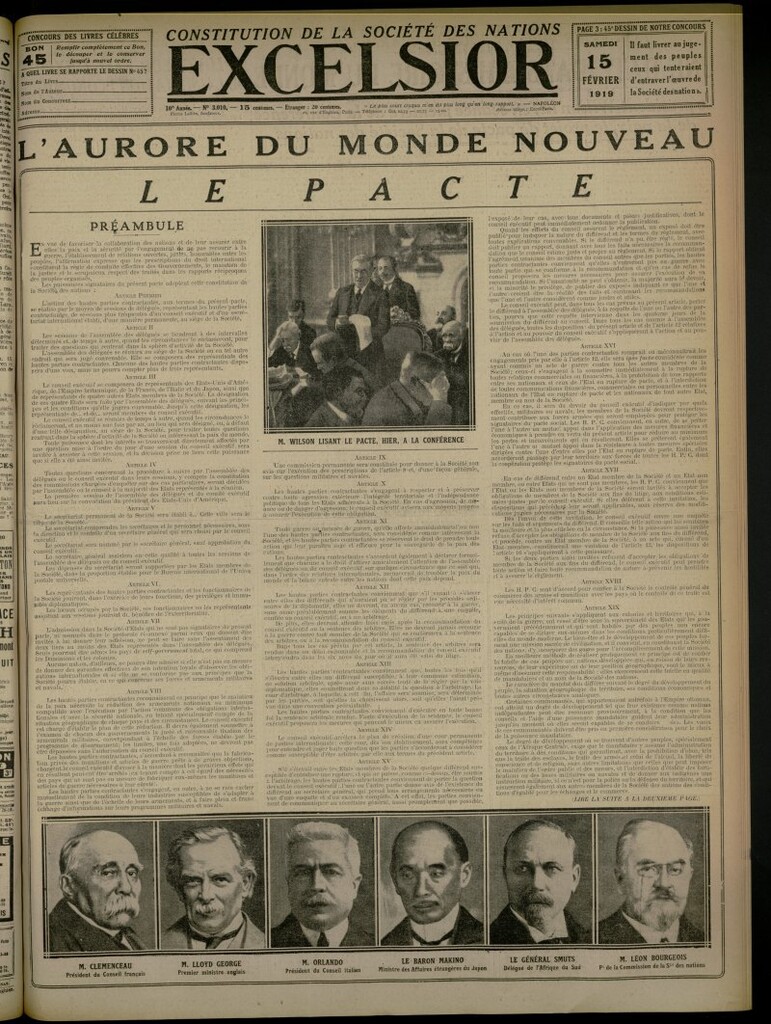 Miniatura de Excelsior: journal illustré quotidien del 15 de febrero de 1919, nº 3010