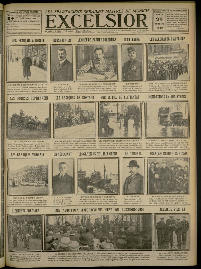 Miniatura de Excelsior: journal illustré quotidien del 24 de febrero de 1919, nº 3019