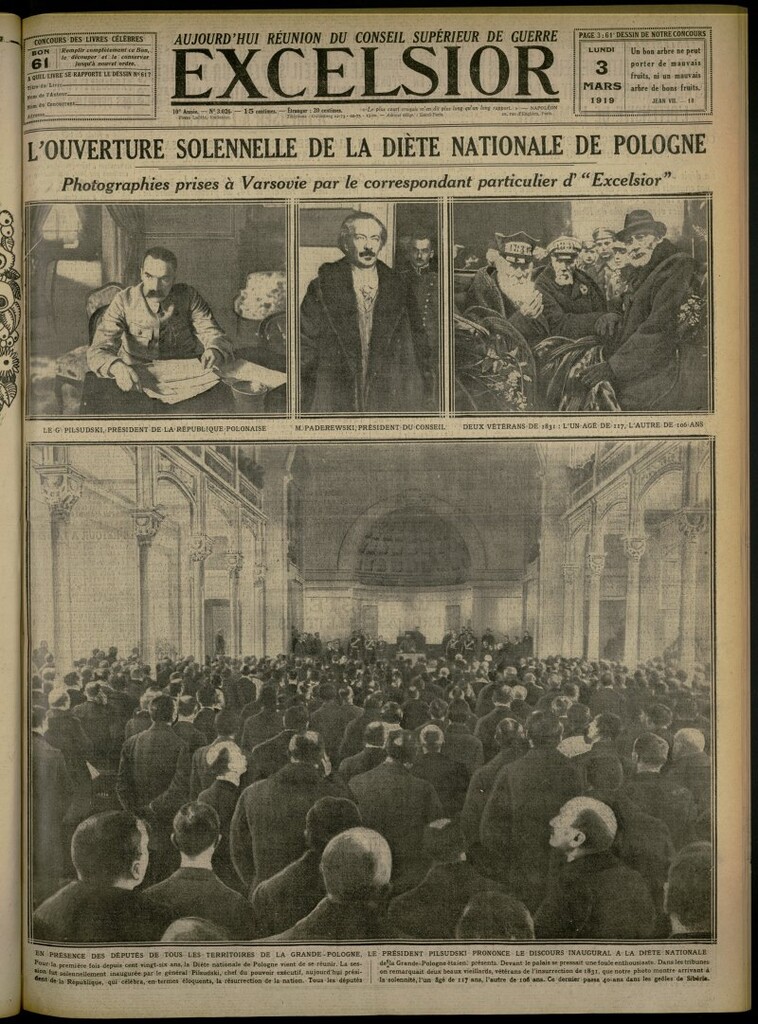 Miniatura de Excelsior: journal illustré quotidien del 3 de marzo de 1919,n º 3026