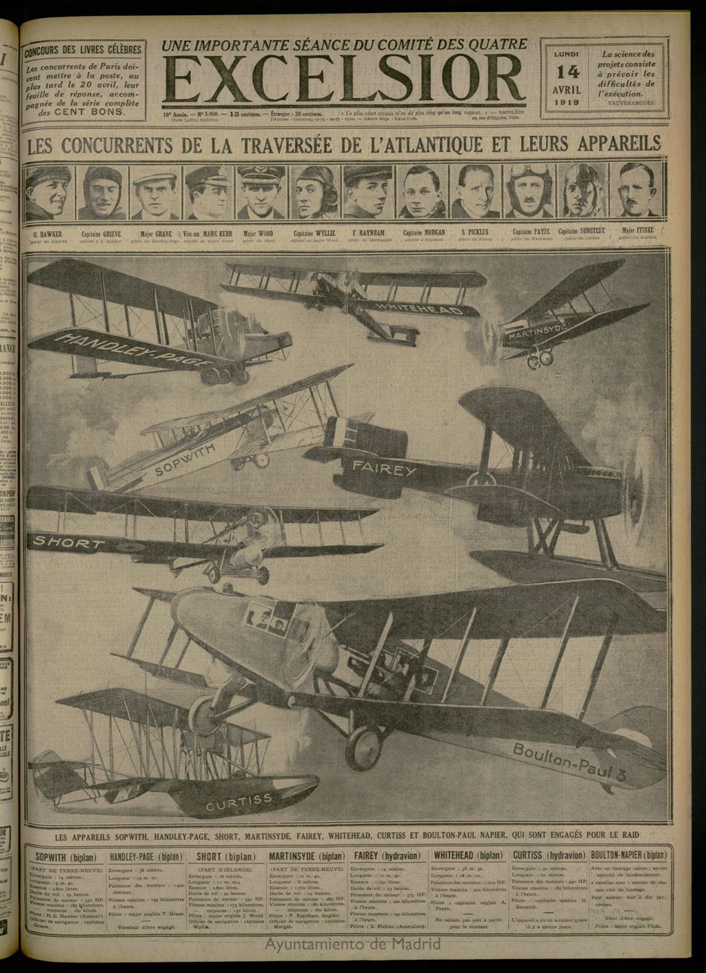 Miniatura de Excelsior: journal illustré quotidien del 14 de abril de 1919, nº 3068
