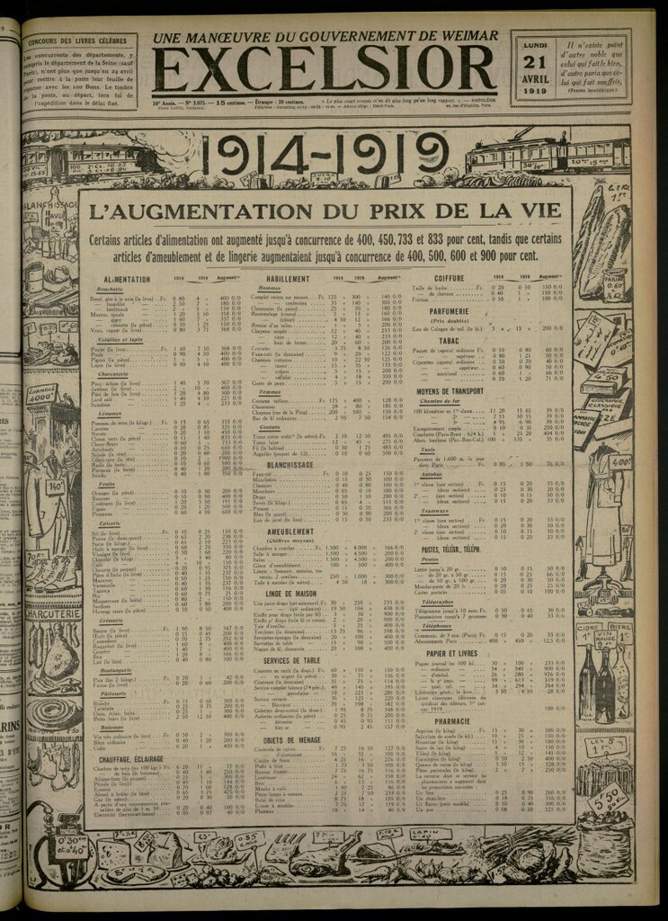 Miniatura de Excelsior: journal illustré quotidien del 21 de abril de 1919, nº 3075