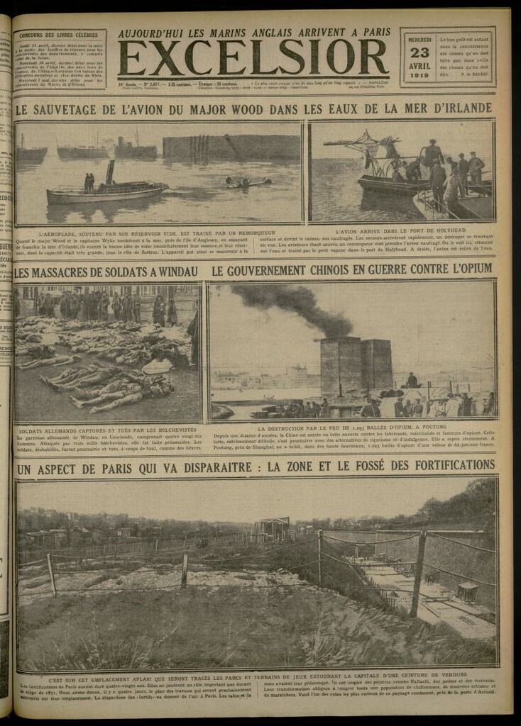 Miniatura de Excelsior: journal illustré quotidien del 23 de abril de 1919, nº 3077