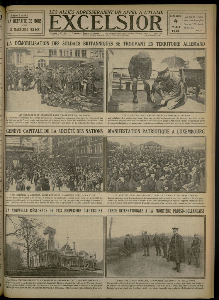 Miniatura de Excelsior: journal illustré quotidien del 4 de mayo de 1919, nº 3087