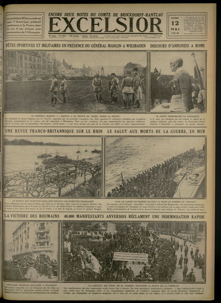 Miniatura de Excelsior: journal illustré quotidien del 12 de mayo de 1919, nº 3095