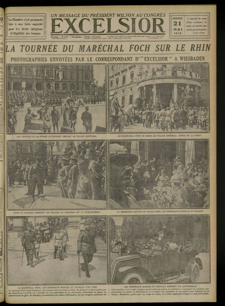 Miniatura de Excelsior: journal illustré quotidien del 21 de mayo de 1919, nº 3104