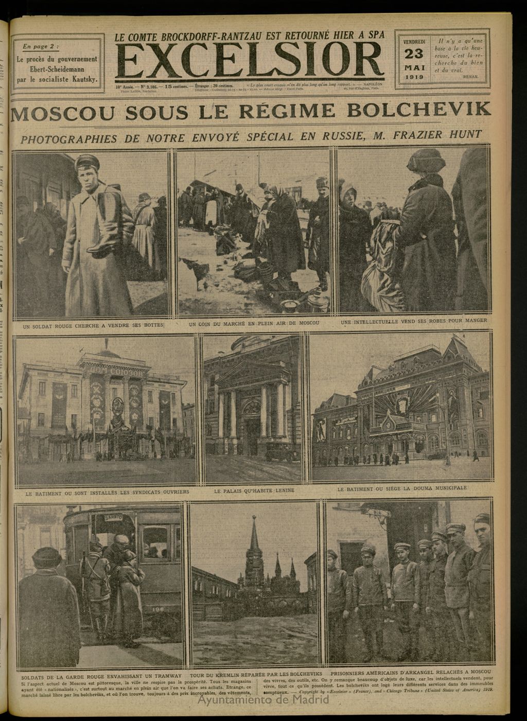 Miniatura de Excelsior: journal illustré quotidien del 23 de mayo de 1919, nº 3106