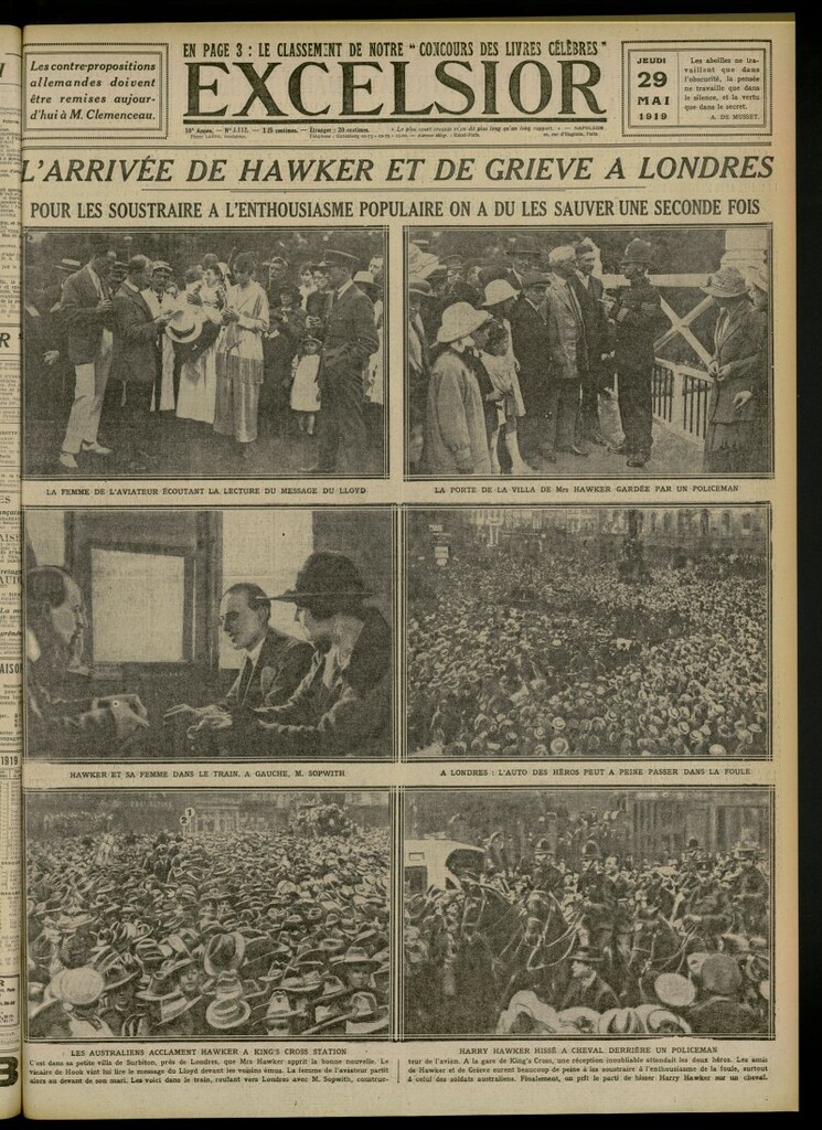 Miniatura de Excelsior: journal illustré quotidien del 29 de mayo de 1919, nº 3112