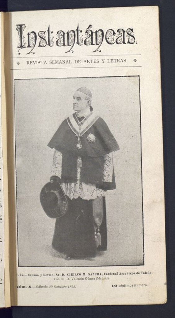 Miniatura de Instantáneas : revista semanal de artes y letras del 29 de octubre de 1898. Número 4