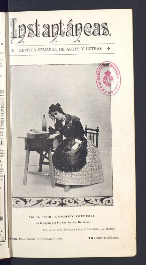 Miniatura de Instantáneas : revista semanal de artes y letras del 12 de noviembre de 1898. Número 6