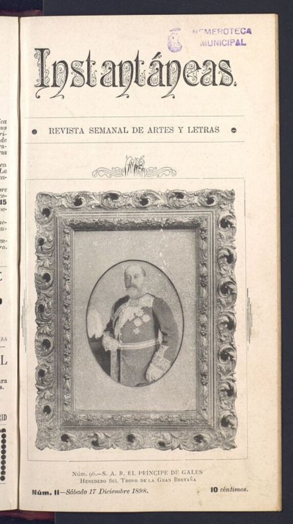 Miniatura de Instantáneas : revista semanal de artes y letras del 17 de diciembre de 1898. Número 11