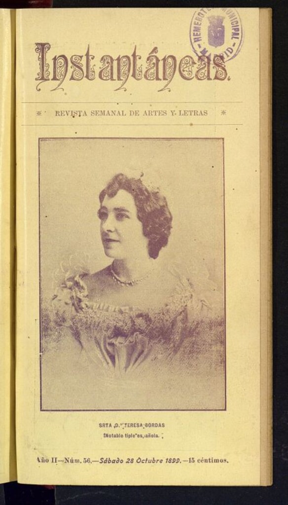 Miniatura de Instantáneas : revista semanal de artes y letras del 28 de octubre de 1899. Número 56