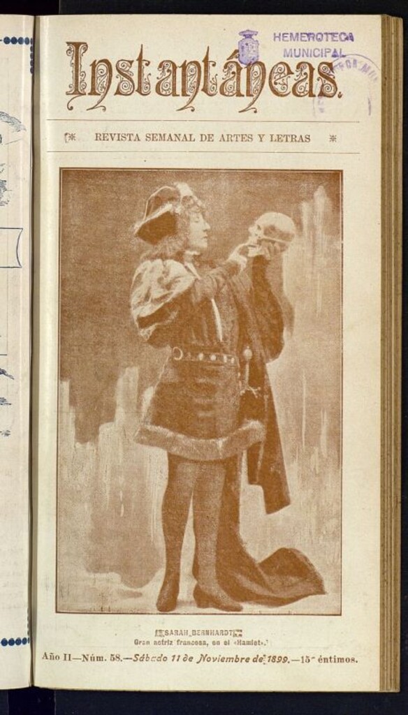 Miniatura de Instantáneas : revista semanal de artes y letras del 11 de noviembre de 1899. Número 58