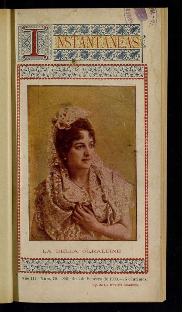 Miniatura de Instantáneas : revista semanal de artes y letras del 3 de febrero de 1900. Número 70