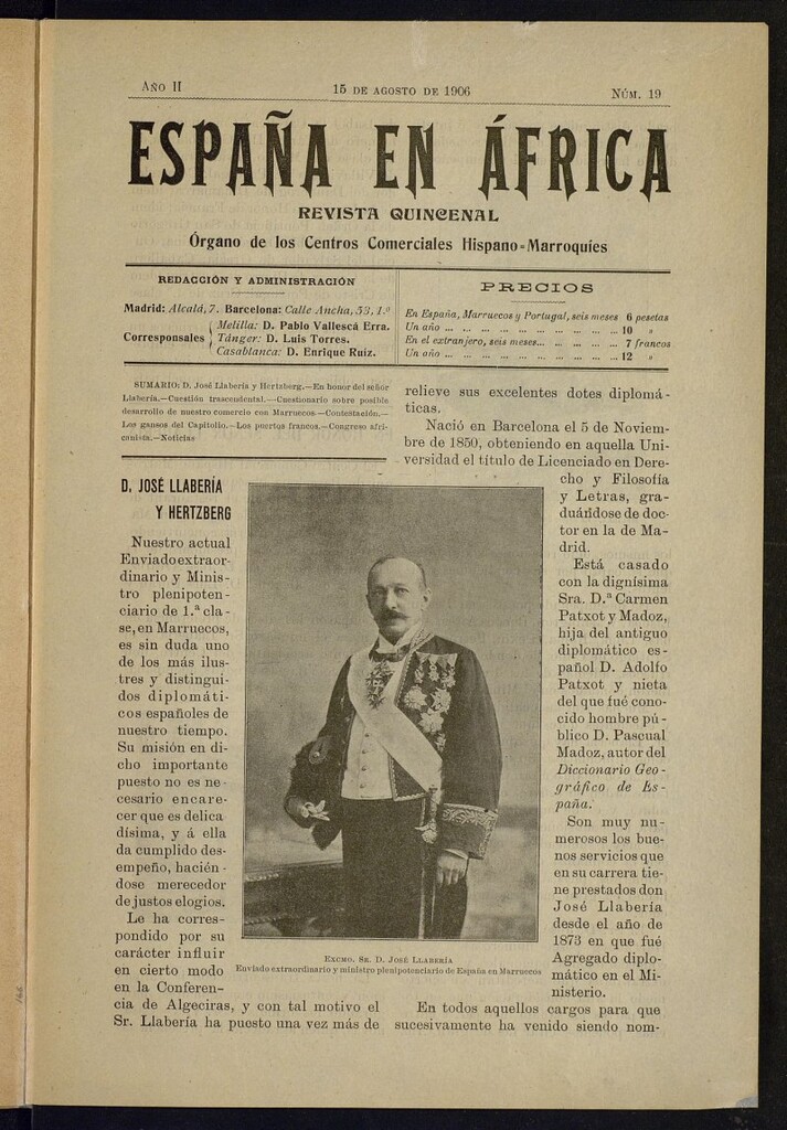Miniatura de España en África de 15 de agosto de 1906, nº 19