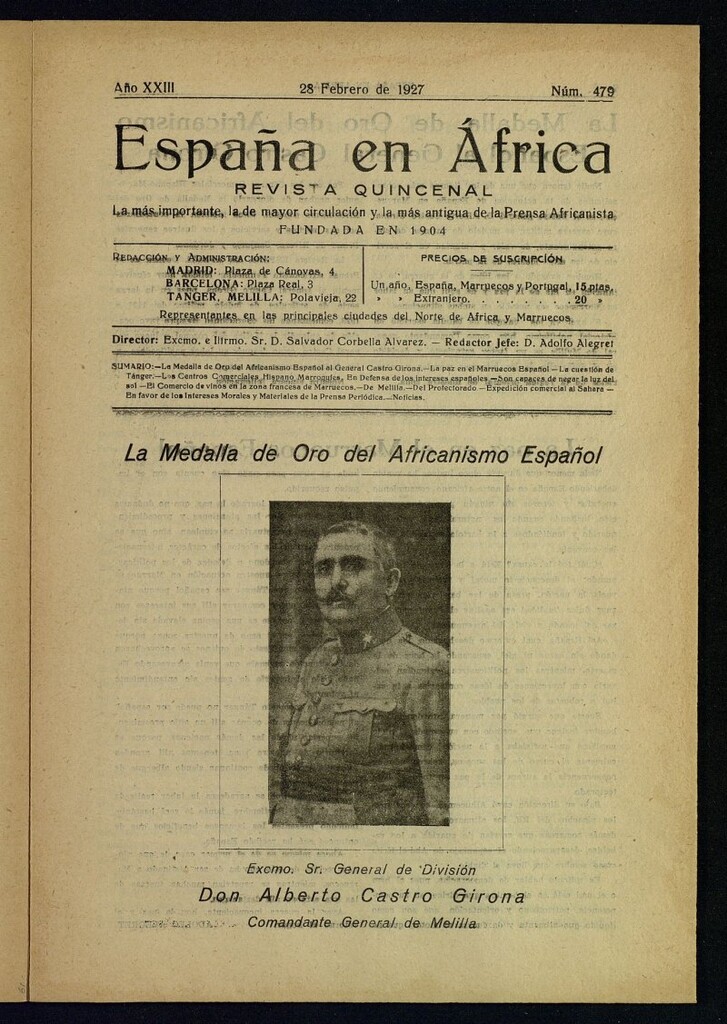Miniatura de España en África de 28 de febrero de 1927, nº 479
