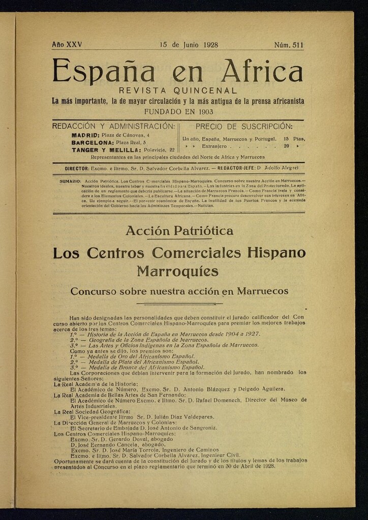Miniatura de España en África de 15 de junio de 1928, nº 511