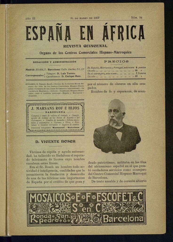 Miniatura de España en África de 31 de marzo de 1907, nº 34