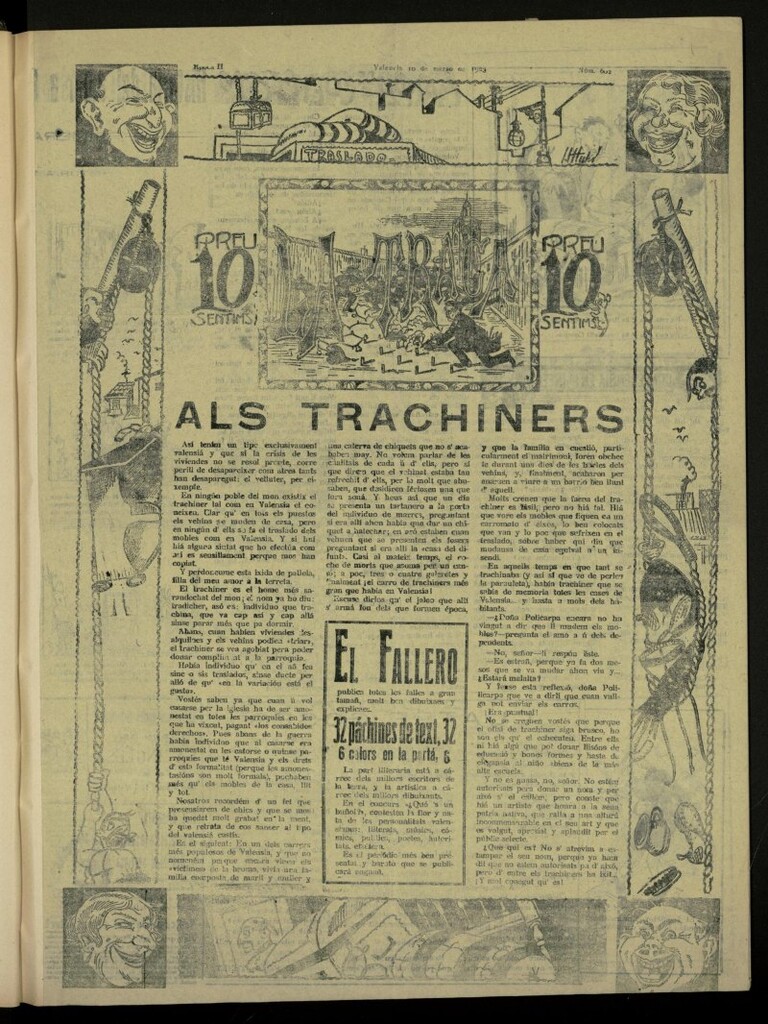 Miniatura de La Traca : semanari bilingüe festiu y lliterari de 10 de marzo de 1923, nº 602