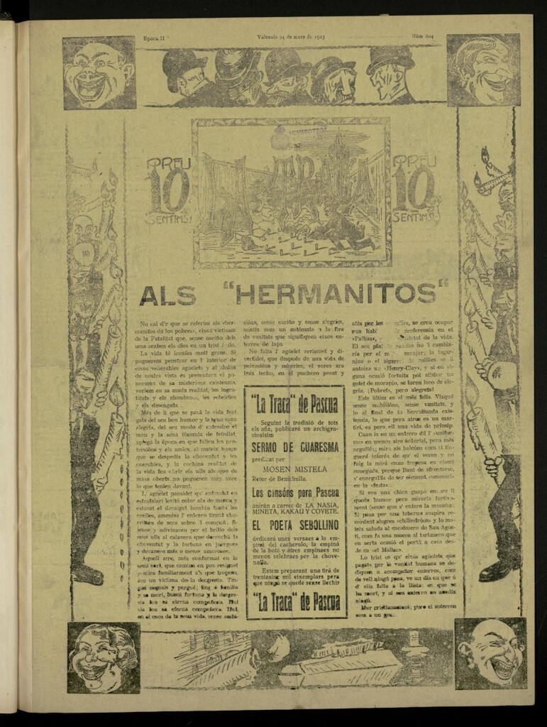 Miniatura de La Traca : semanari bilingüe festiu y lliterari de 24 de marzo de 1923, nº 604