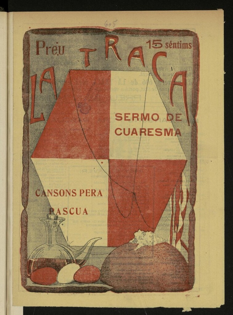 Miniatura de La Traca : semanari bilingüe festiu y lliterari de 31 de marzo de 1923, nº 605 [sic]
