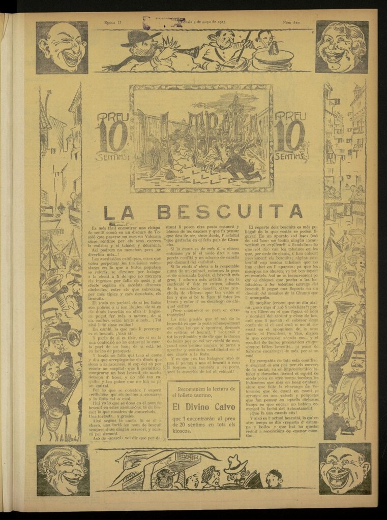 Miniatura de La Traca : semanari bilingüe festiu y lliterari de 5 de mayo de 1923, nº 610