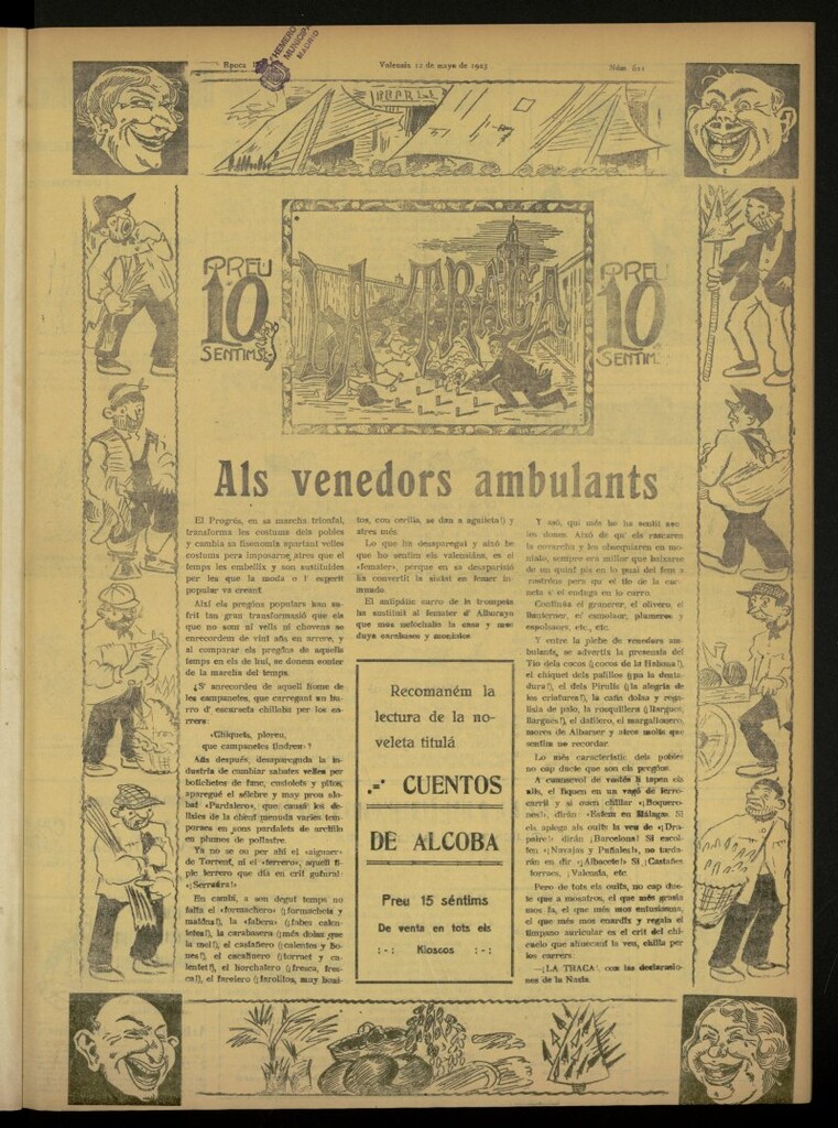 Miniatura de La Traca : semanari bilingüe festiu y lliterari de 12 de mayo de 1923, nº 611