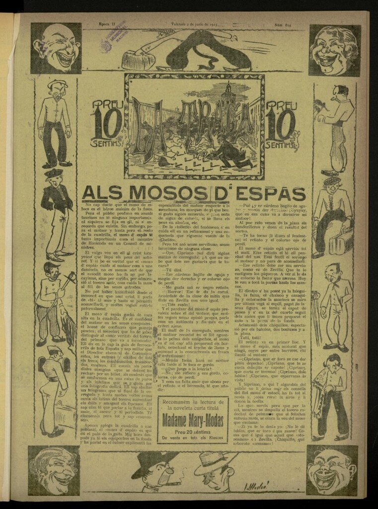 Miniatura de La Traca : semanari bilingüe festiu y lliterari de 2 de junio de 1923, nº 614