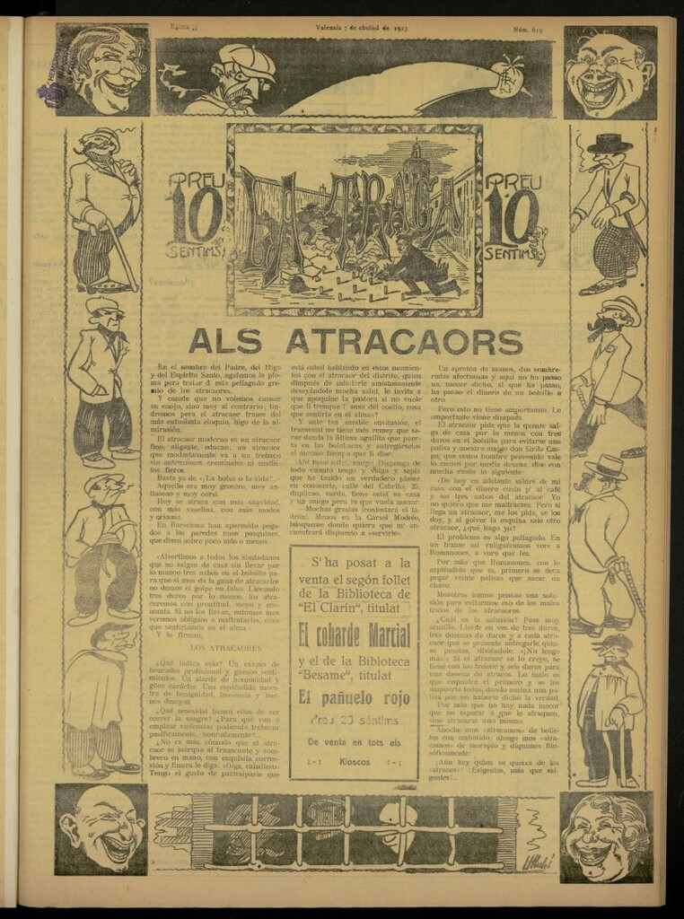 Miniatura de La Traca : semanari bilingüe festiu y lliterari de 7 de julio de 1923, nº 619