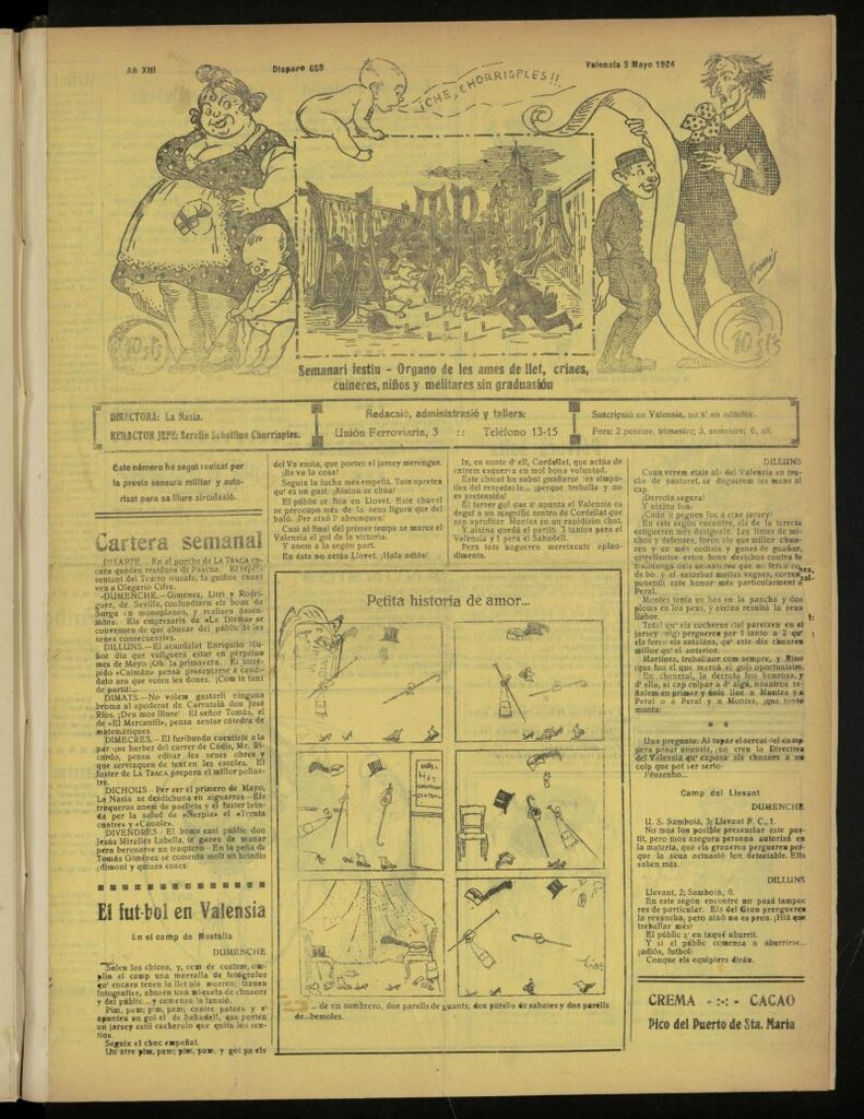 Miniatura de La Traca : semanari bilingüe festiu y lliterari de 3 de mayo de 1924, nº 659