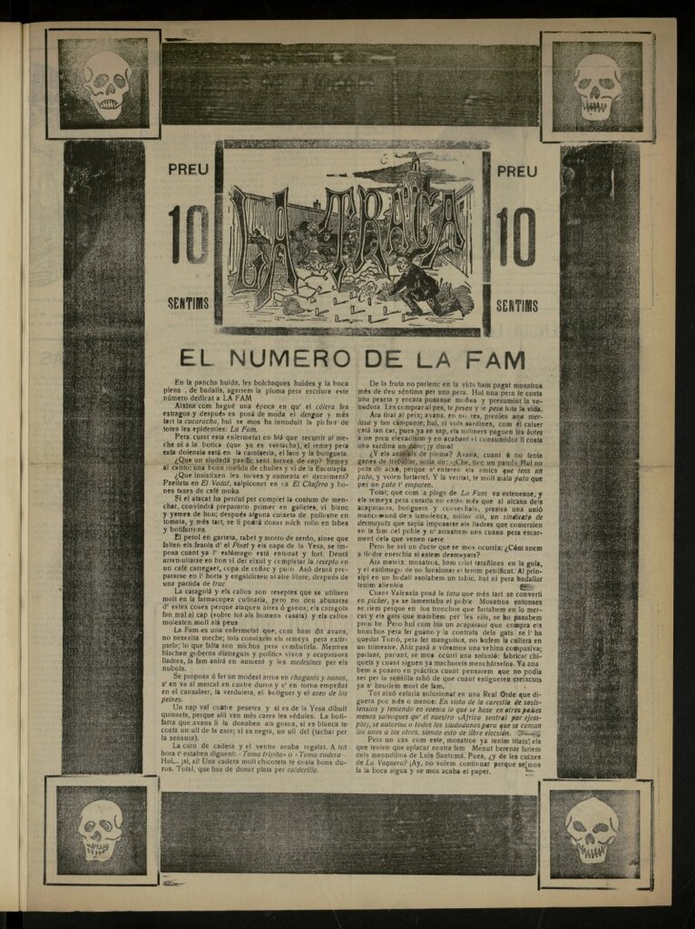 Miniatura de La Traca : semanari bilingüe festiu y lliterari, nº extraordinário, el nº de la fam