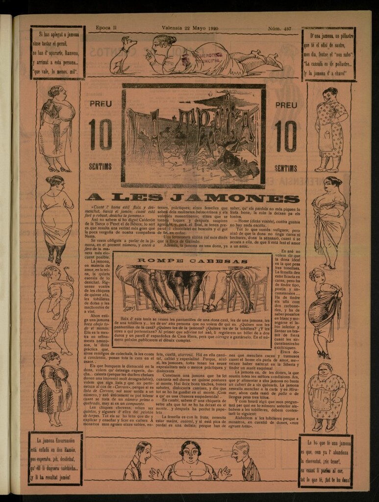 Miniatura de La Traca : semanari bilingüe festiu y lliterari, de 22 de mayo de 1920, nº 437