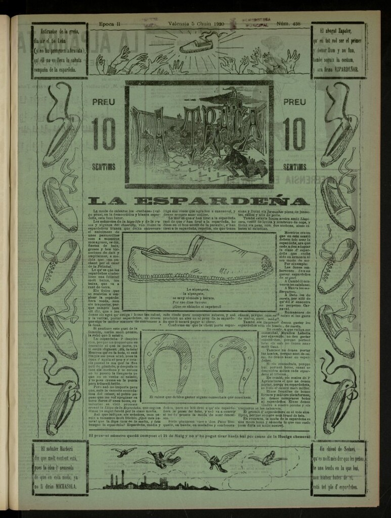 Miniatura de La Traca : semanari bilingüe festiu y lliterari, de 5 de junio de 1920, nº 438