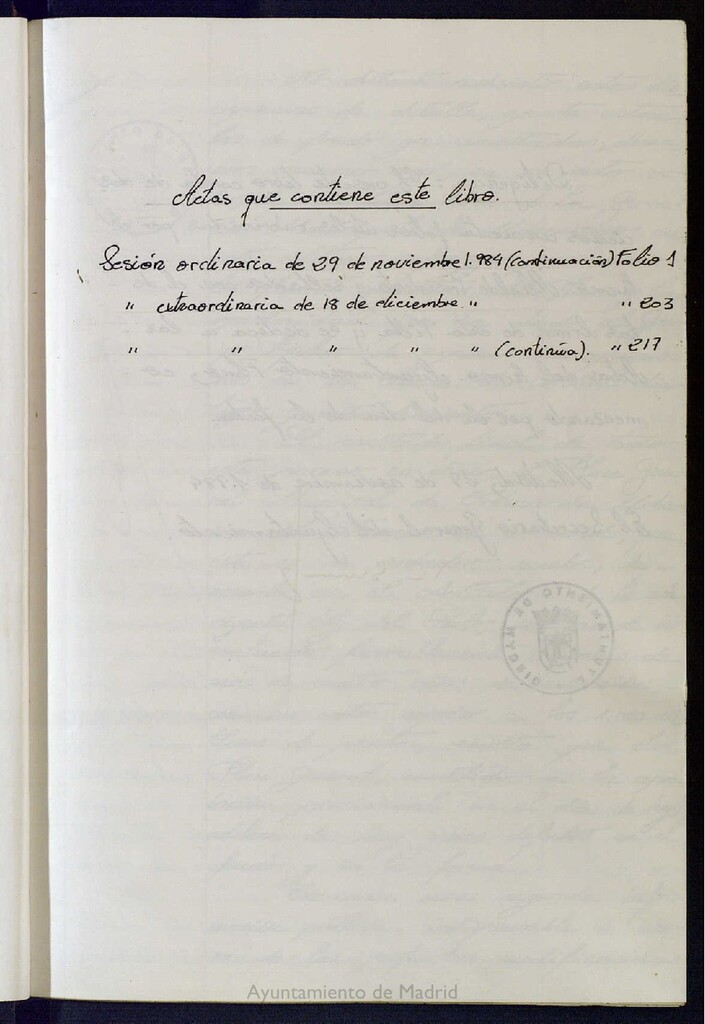 Miniatura de Actas de acuerdos del Pleno del Ayuntamiento. Tomo 7 del año 1984 (29 noviembre a 18 diciembre)