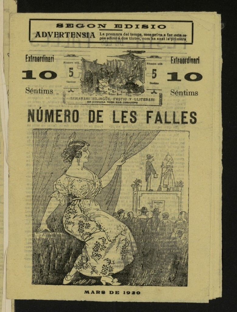 Miniatura de La Traca : semanari bilingüe festiu y lliterari, de marzo de 1920, nº extraordinário de las fallas
