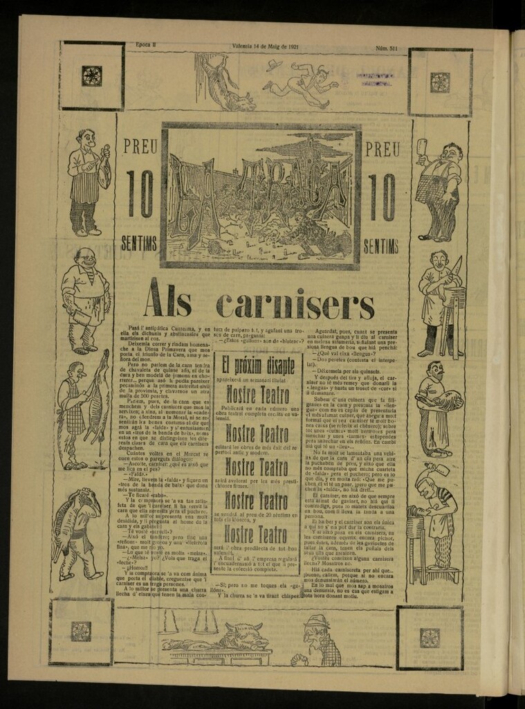 Miniatura de La Traca : semanari bilingüe festiu y lliterari, de 14 de mayo de 1921, nº 511