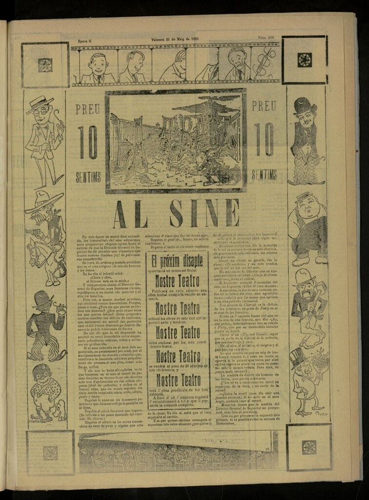 Miniatura de La Traca : semanari bilingüe festiu y lliterari, de 21 de mayo de 1921, nº 512